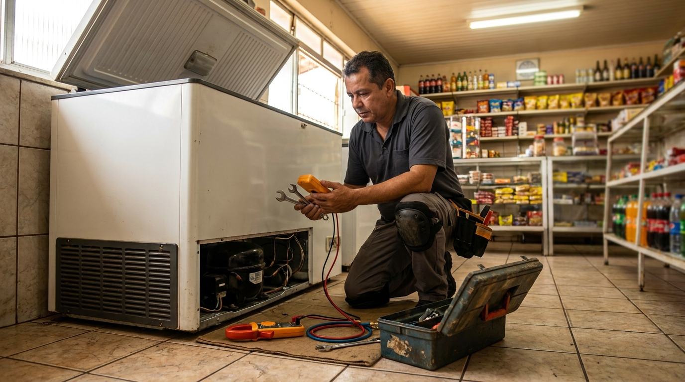 Técnico de conserto de freezer em residência em Indaiatuba‑SP
